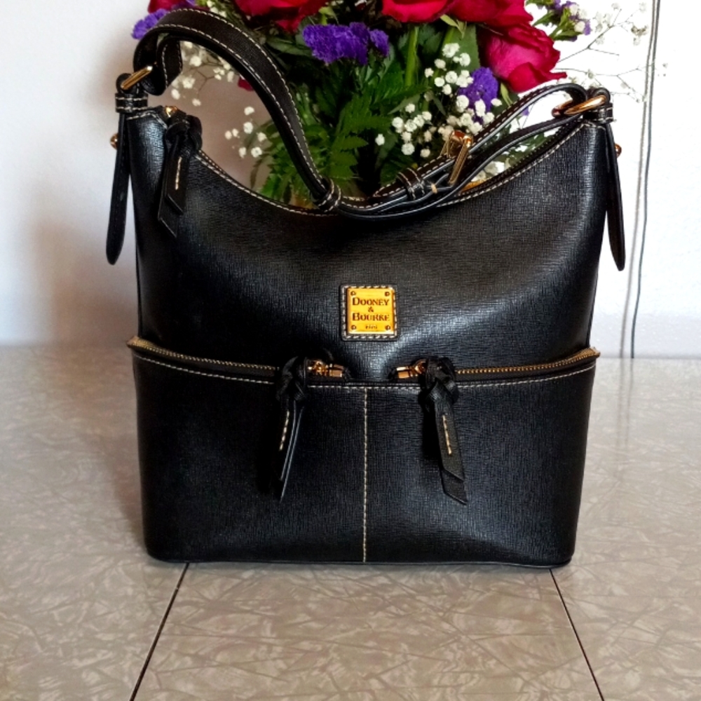 Dooney Textured Leather Hobo Bag
